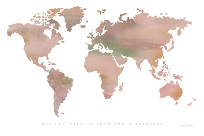 Passport to the World by Mercedes Lopez Charro. SKU 71324i. Archival Giclee Fine art print for wall decor.