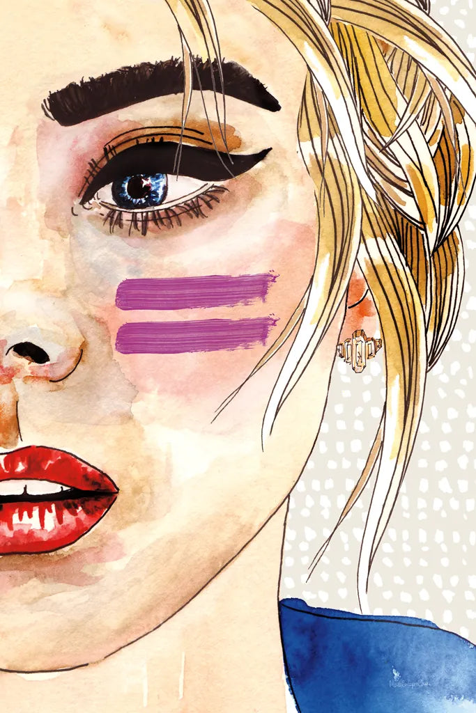 Pop Art Girl by Mercedes Lopez Charro. SKU 88309h. Archival Giclee Fine art print for wall decor.