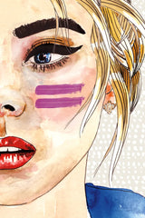 Pop Art Girl by Mercedes Lopez Charro. SKU 88309h. Archival Giclee Fine art print for wall decor.