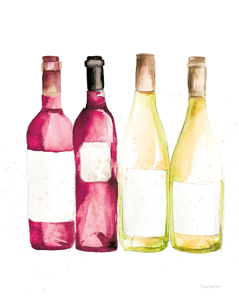 Pop the Cork III Red and White Wine by Mercedes Lopez Charro