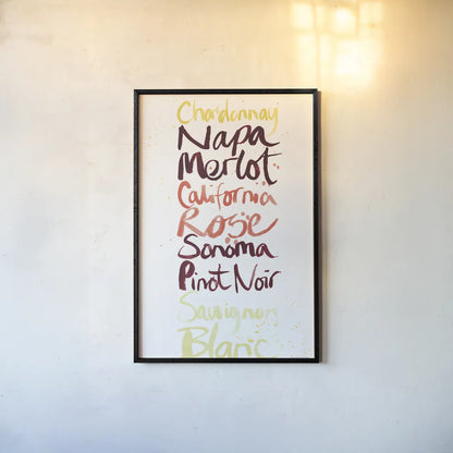 Pop the Cork IX Color by Mercedes Lopez Charro. shown as a paper print in a black flame. Available as a archival giclee rolled canvas, fine art paper, or poster print. SKU 75799h.