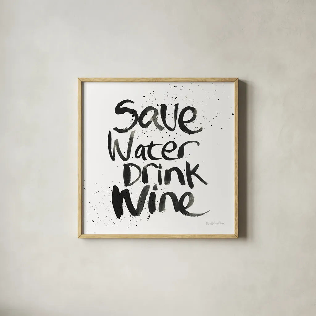 Pop the Cork XII v2 by Mercedes Lopez Charro. Shown in a natural wood glass frame for a timeless modern aesthetic. Available as an archival giclee rolled canvas, fine art paper, or poster print. SKU 74966a.