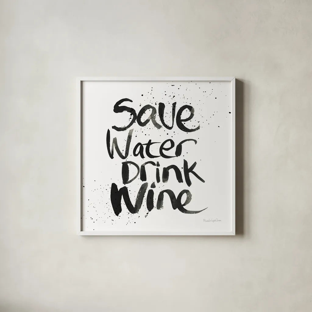 Pop the Cork XII v2 by Mercedes Lopez Charro. Shown in a crisp white glass frame for a clean and minimalist style. Available as an archival giclee rolled canvas, fine art paper, or poster print. SKU 74966a.