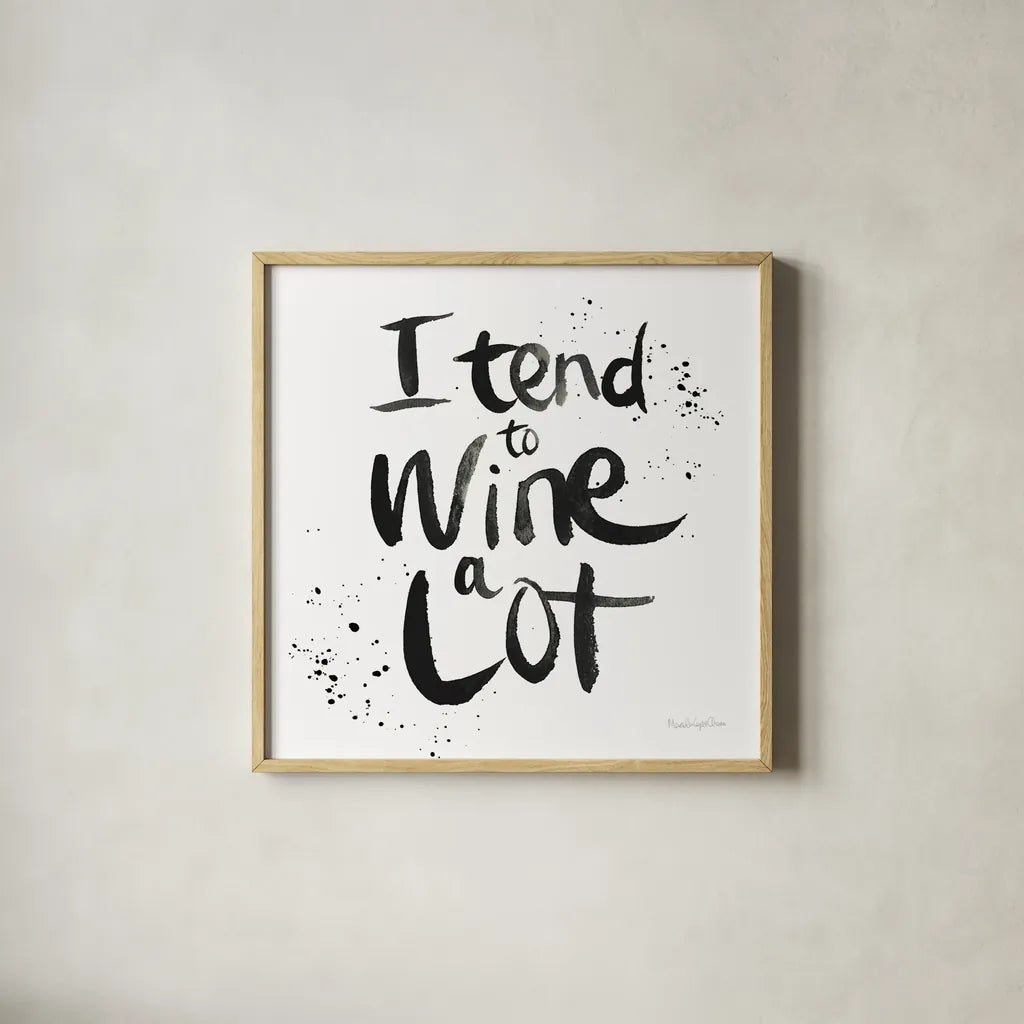 Pop the Cork XIV by Mercedes Lopez Charro. Shown in a natural wood glass frame for a timeless modern aesthetic. Available as an archival giclee rolled canvas, fine art paper, or poster print. SKU 74968a.