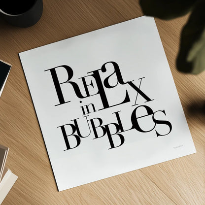 Relax in Bubbles by Mercedes Lopez Charro. Shown as a detailed flat fine art print, highlighting archival giclee quality. Available as an archival giclee rolled canvas, fine art paper, or poster print. SKU 75813a.