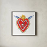 Sacred Heart I by Mercedes Lopez Charro. Shown in a sleek black glass frame for a contemporary gallery look. Available as an archival giclee rolled canvas, fine art paper, or poster print. SKU 82857a.
