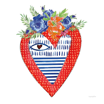 Sacred Heart III by Mercedes Lopez Charro. SKU 82859a. Archival Giclee Fine art print for wall decor.
