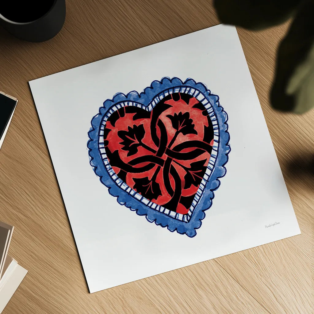 Sacred Heart IV by Mercedes Lopez Charro. Shown as a detailed flat fine art print, highlighting archival giclee quality. Available as an archival giclee rolled canvas, fine art paper, or poster print. SKU 82860a.