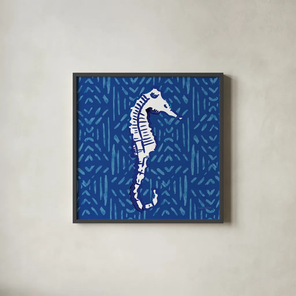 Salty Waves IX by Mercedes Lopez Charro. Shown in a sleek black glass frame for a contemporary gallery look. Available as an archival giclee rolled canvas, fine art paper, or poster print. SKU 78680a.