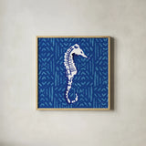 Salty Waves IX by Mercedes Lopez Charro. Shown in a natural wood glass frame for a timeless modern aesthetic. Available as an archival giclee rolled canvas, fine art paper, or poster print. SKU 78680a.