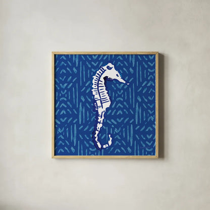 Salty Waves IX by Mercedes Lopez Charro. Shown in a natural wood glass frame for a timeless modern aesthetic. Available as an archival giclee rolled canvas, fine art paper, or poster print. SKU 78680a.