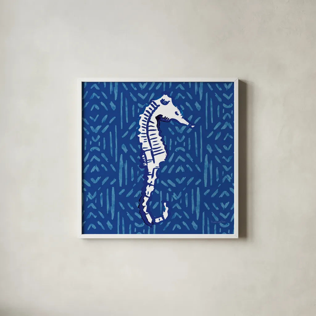 Salty Waves IX by Mercedes Lopez Charro. Shown in a crisp white glass frame for a clean and minimalist style. Available as an archival giclee rolled canvas, fine art paper, or poster print. SKU 78680a.