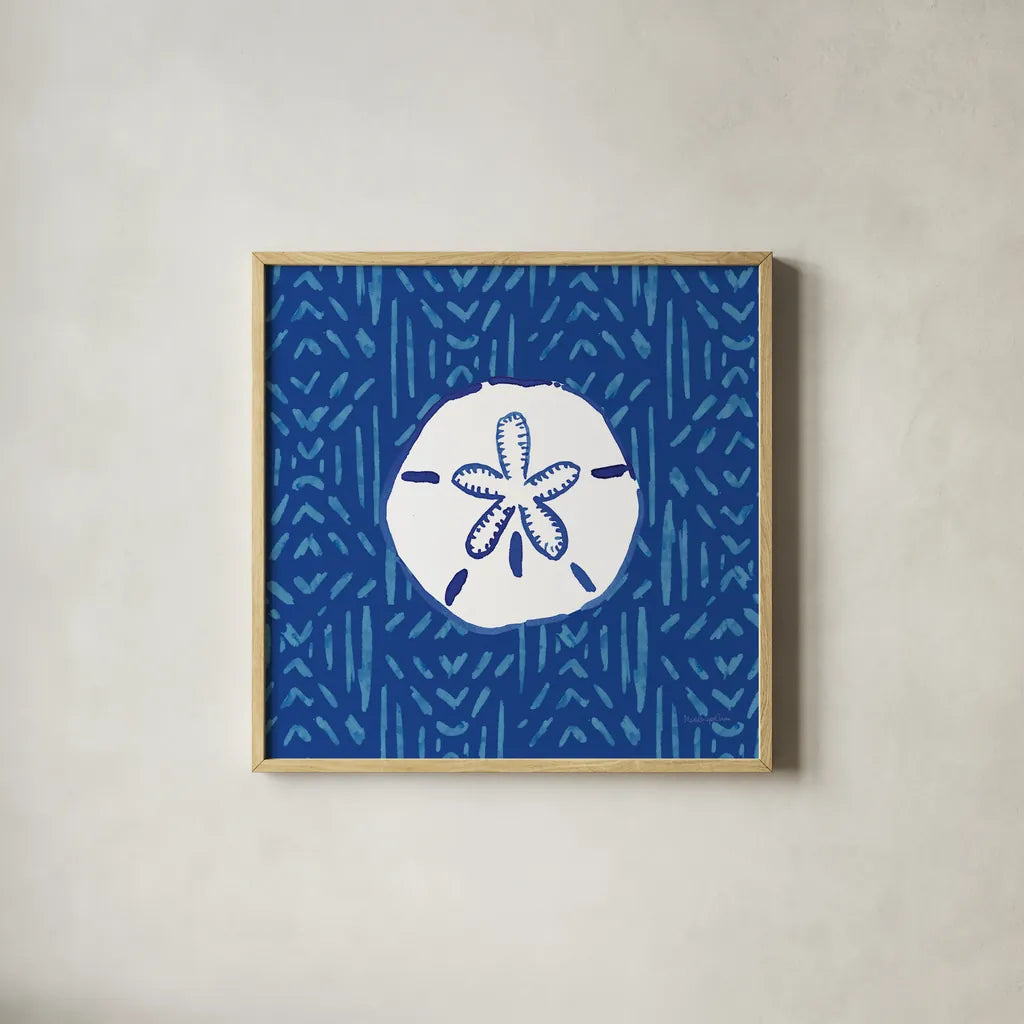 Salty Waves VII by Mercedes Lopez Charro. Shown in a natural wood glass frame for a timeless modern aesthetic. Available as an archival giclee rolled canvas, fine art paper, or poster print. SKU 78678a.