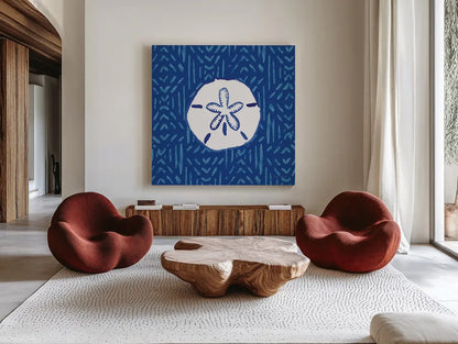 Salty Waves VII by Mercedes Lopez Charro. Shown as extra-large giant wall art in a modern living room. Available as an archival giclee rolled canvas, fine art paper, or poster print. SKU 78678a.