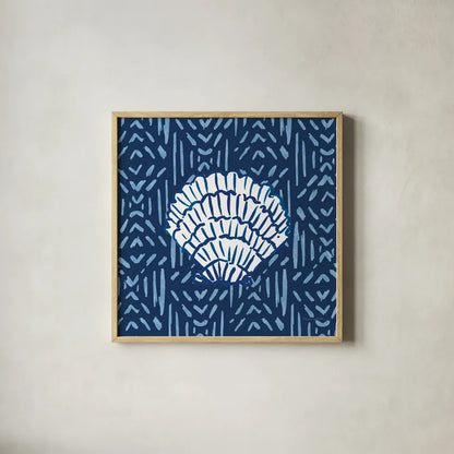 Salty Waves VIII Dark by Mercedes Lopez Charro. Shown in a natural wood glass frame for a timeless modern aesthetic. Available as an archival giclee rolled canvas, fine art paper, or poster print. SKU 88626a.