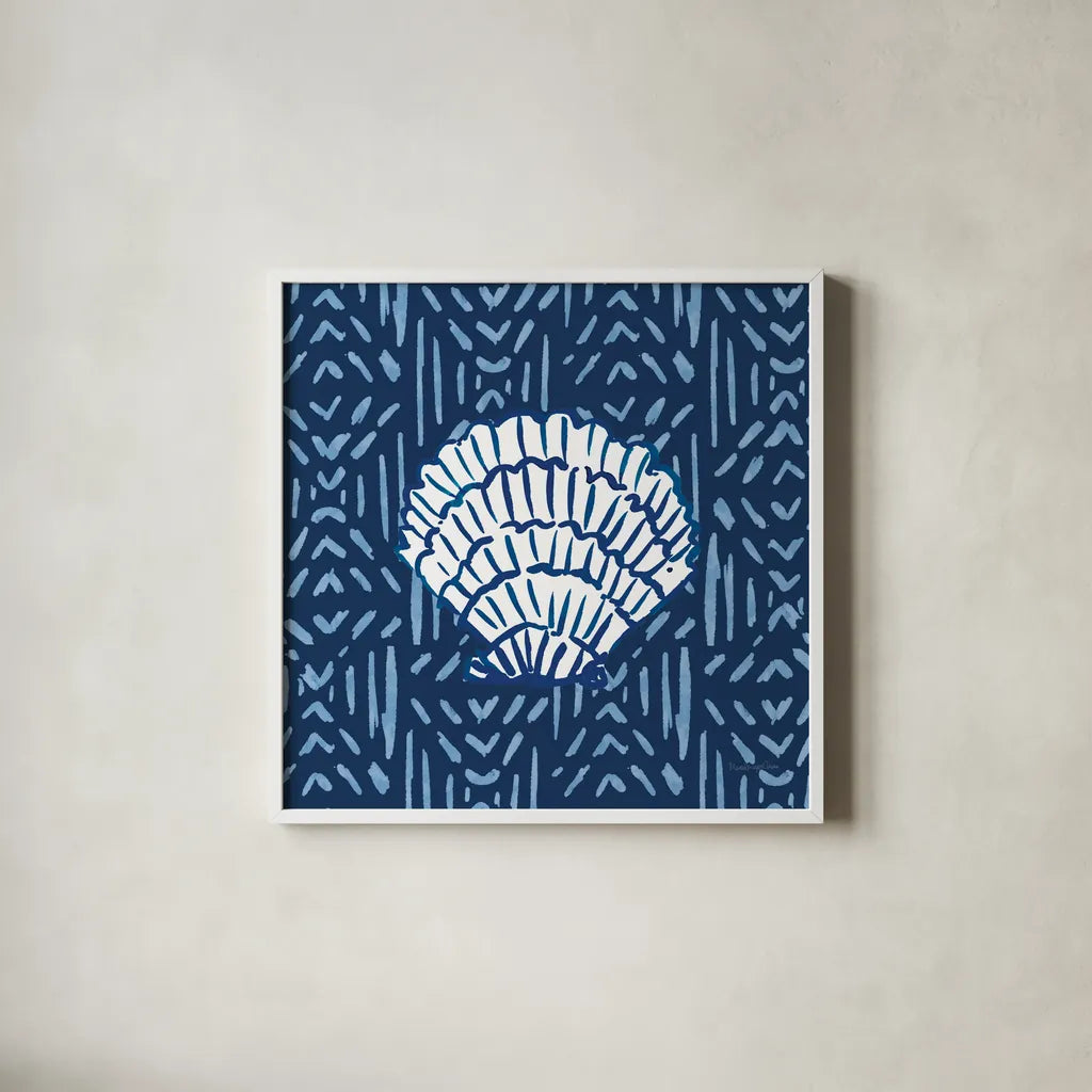 Salty Waves VIII Dark by Mercedes Lopez Charro. Shown in a crisp white glass frame for a clean and minimalist style. Available as an archival giclee rolled canvas, fine art paper, or poster print. SKU 88626a.