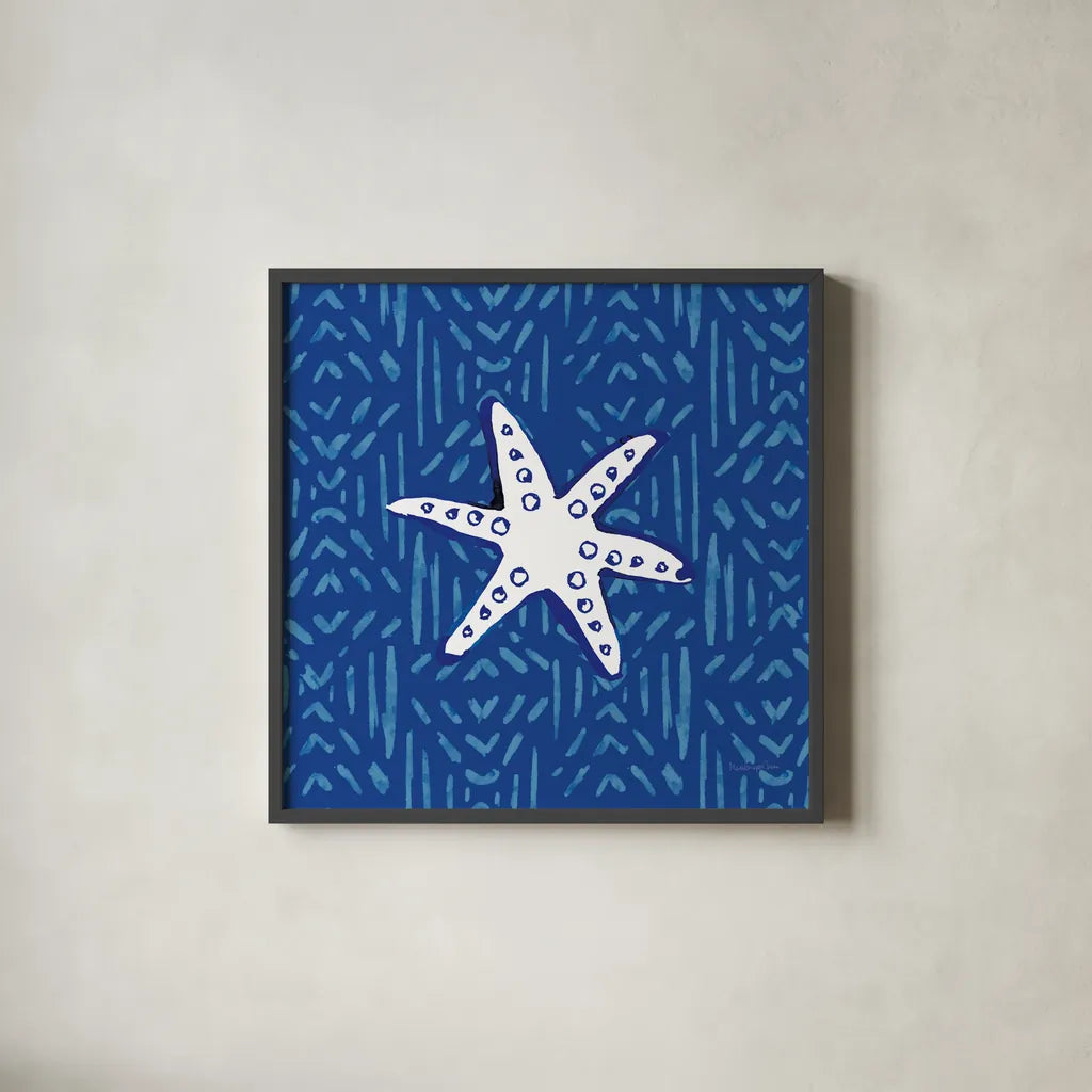 Salty Waves X by Mercedes Lopez Charro. Shown in a sleek black glass frame for a contemporary gallery look. Available as an archival giclee rolled canvas, fine art paper, or poster print. SKU 78681a.