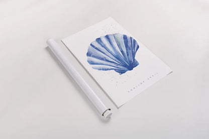 Scallop Shell by Mercedes Lopez Charro. shown as a rolled paper print. Available as archival giclee rolled canvas, fine art paper, or poster print. SKU 69379h.