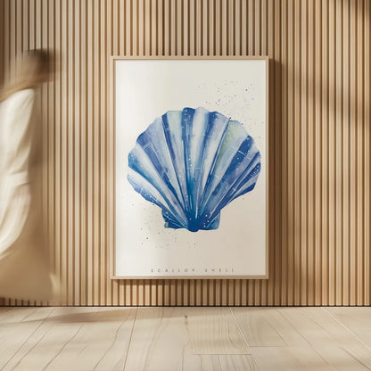 Scallop Shell by Mercedes Lopez Charro. shown as over sized large wall art. Available as an archival giclee rolled canvas, fine art paper, or poster print. SKU 69379h.