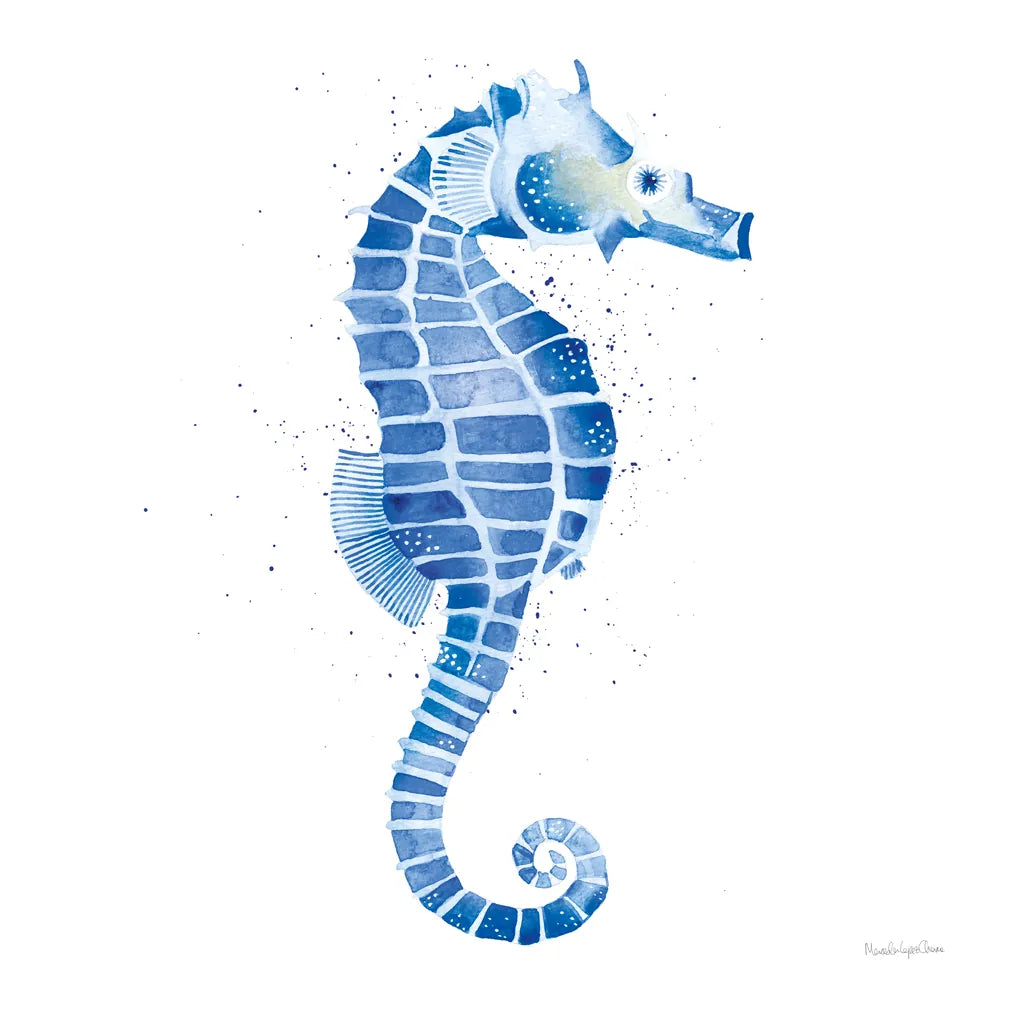 Seahorse by Mercedes Lopez Charro. SKU 69376a. Archival Giclee Fine art print for wall decor.