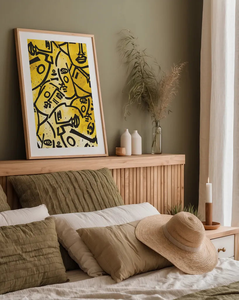 Serving Face by Mercedes Lopez Charro. shown as a paper print in a natural frame. Available as a archival giclee rolled canvas, fine art paper, or poster print. SKU 87980h.