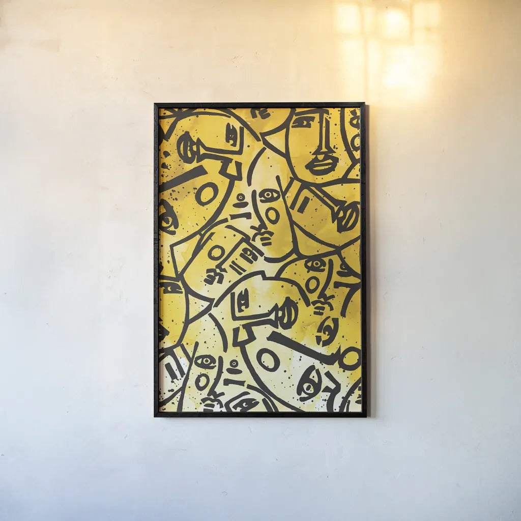 Serving Face by Mercedes Lopez Charro. shown as a paper print in a black flame. Available as a archival giclee rolled canvas, fine art paper, or poster print. SKU 87980h.