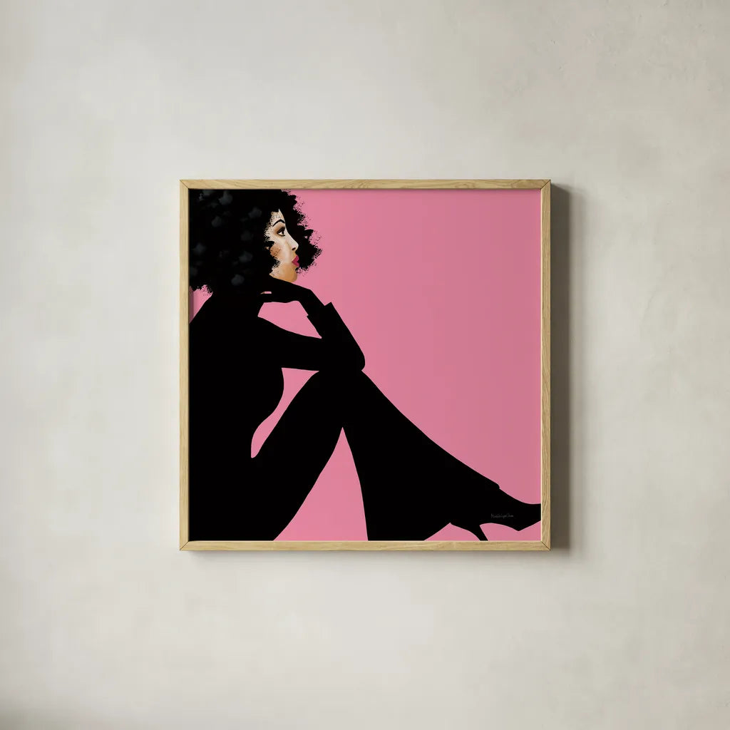 She is Everything I by Mercedes Lopez Charro. Shown in a natural wood glass frame for a timeless modern aesthetic. Available as an archival giclee rolled canvas, fine art paper, or poster print. SKU 71322a.