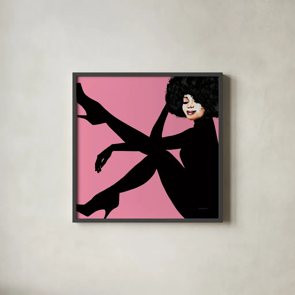 She is Everything II by Mercedes Lopez Charro. Shown in a sleek black glass frame for a contemporary gallery look. Available as an archival giclee rolled canvas, fine art paper, or poster print. SKU 71323a.