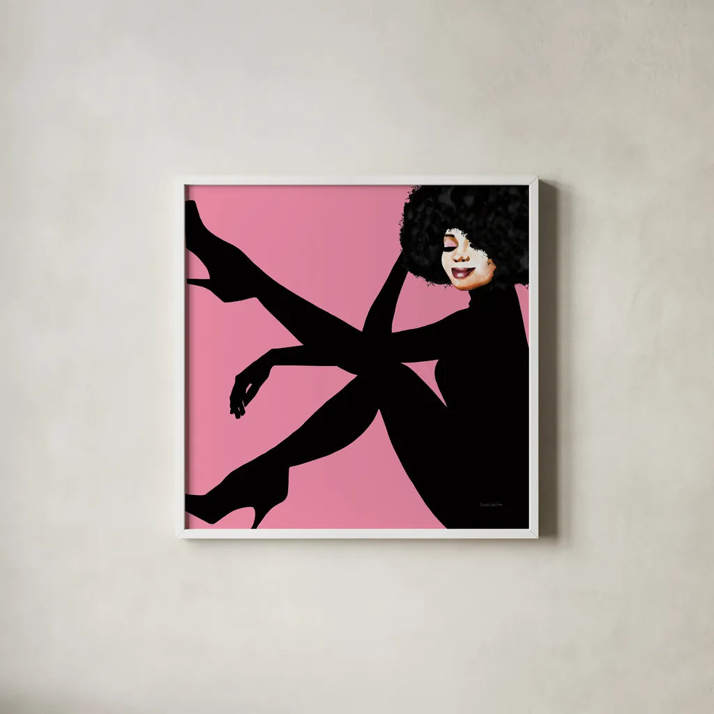 She is Everything II by Mercedes Lopez Charro. Shown in a crisp white glass frame for a clean and minimalist style. Available as an archival giclee rolled canvas, fine art paper, or poster print. SKU 71323a.