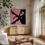 She is Everything II by Mercedes Lopez Charro. Shown in a natural wood frame in a cozy modern living room. Available as an archival giclee rolled canvas, fine art paper, or poster print. SKU 71323a.