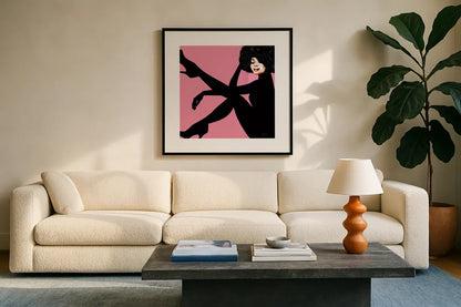 She is Everything II by Mercedes Lopez Charro. Displayed in a glass frame with matte in a clean modern living room. Available as an archival giclee rolled canvas, fine art paper, or poster print. SKU 71323a.