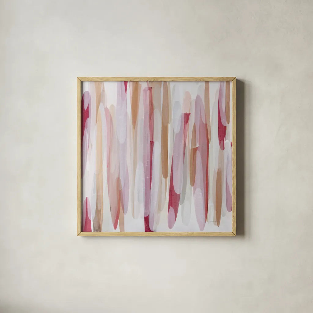 Shortcake II by Mercedes Lopez Charro. Shown in a natural wood glass frame for a timeless modern aesthetic. Available as an archival giclee rolled canvas, fine art paper, or poster print. SKU 101412a.