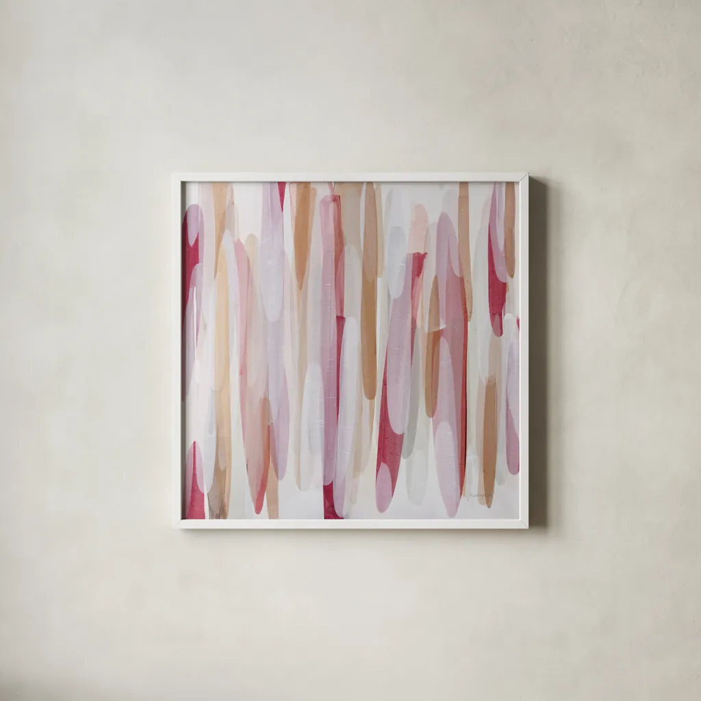 Shortcake II by Mercedes Lopez Charro. Shown in a crisp white glass frame for a clean and minimalist style. Available as an archival giclee rolled canvas, fine art paper, or poster print. SKU 101412a.