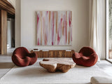 Shortcake II by Mercedes Lopez Charro. Shown as extra-large giant wall art in a modern living room. Available as an archival giclee rolled canvas, fine art paper, or poster print. SKU 101412a.