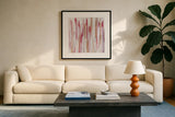 Shortcake III by Mercedes Lopez Charro. Displayed in a glass frame with matte in a clean modern living room. Available as an archival giclee rolled canvas, fine art paper, or poster print. SKU 101413a.