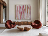 Shortcake III by Mercedes Lopez Charro. Shown as extra-large giant wall art in a modern living room. Available as an archival giclee rolled canvas, fine art paper, or poster print. SKU 101413a.