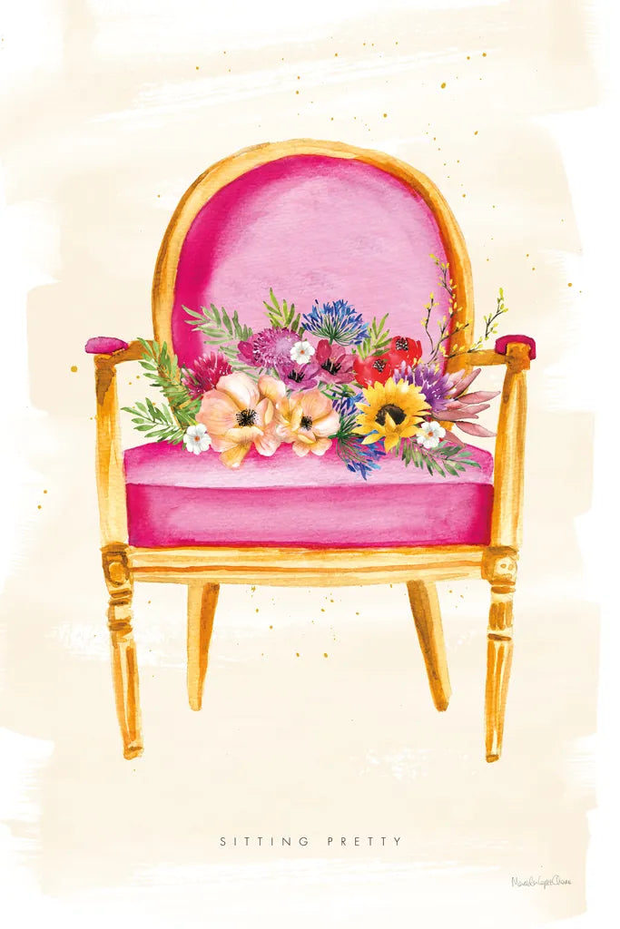Sitting Pretty I by Mercedes Lopez Charro. SKU 72238h. Archival Giclee Fine art print for wall decor.