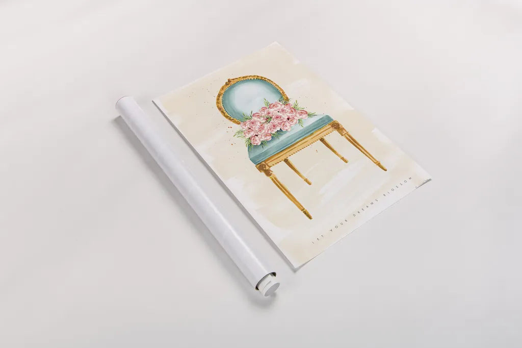 Sitting Pretty II by Mercedes Lopez Charro. shown as a rolled paper print. Available as archival giclee rolled canvas, fine art paper, or poster print. SKU 72239h.