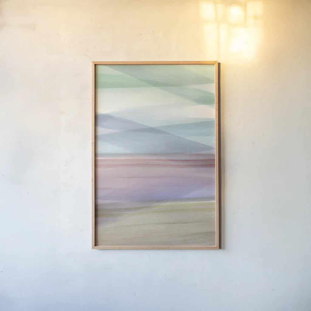 Soft Summer I by Mercedes Lopez Charro. shown as a paper print in a natural frame. Available as a archival giclee rolled canvas, fine art paper, or poster print. SKU 66362h.