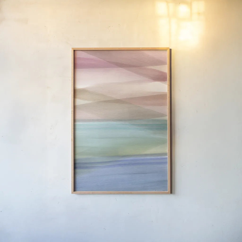 Soft Summer I Warm by Mercedes Lopez Charro. shown as a paper print in a natural frame. Available as a archival giclee rolled canvas, fine art paper, or poster print. SKU 66368h.