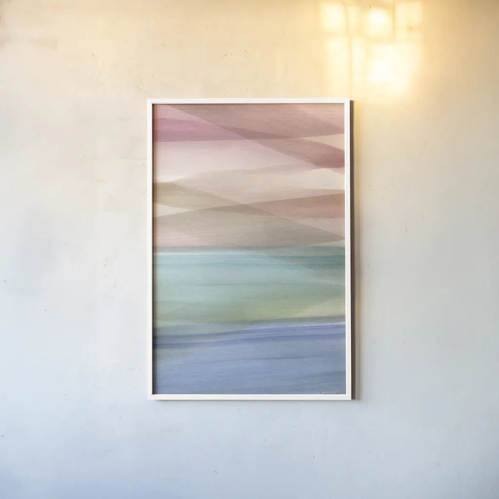 Soft Summer I Warm by Mercedes Lopez Charro. shown as a paper print in a white frame. Available as a archival giclee rolled canvas, fine art paper, or poster print. SKU 66368h.