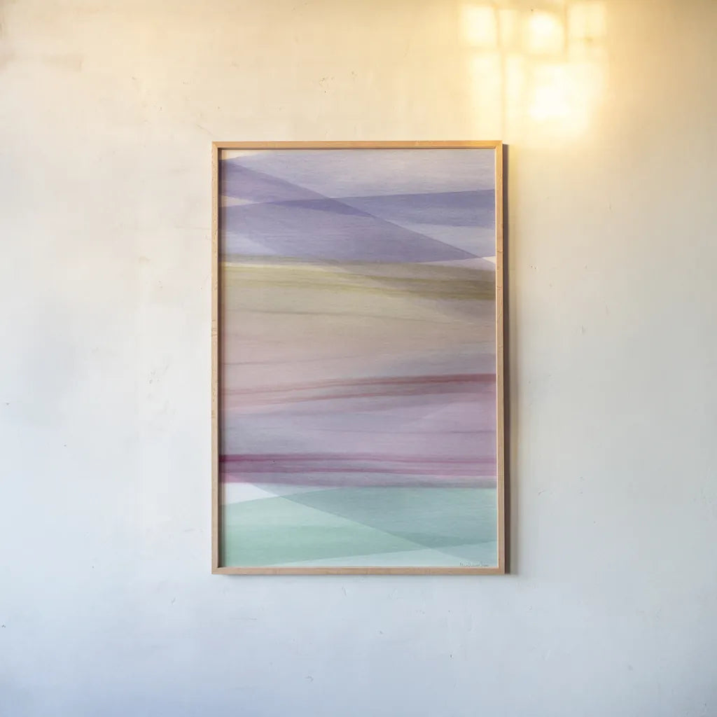 Soft Summer II Warm by Mercedes Lopez Charro. shown as a paper print in a natural frame. Available as a archival giclee rolled canvas, fine art paper, or poster print. SKU 66369h.
