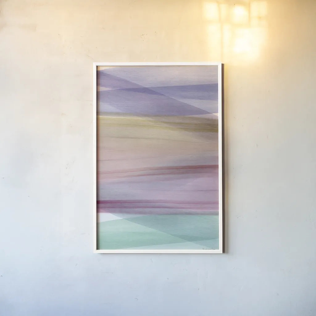 Soft Summer II Warm by Mercedes Lopez Charro. shown as a paper print in a white frame. Available as a archival giclee rolled canvas, fine art paper, or poster print. SKU 66369h.
