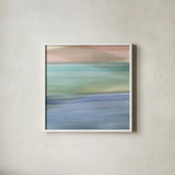 Soft Summer III by Mercedes Lopez Charro. Shown in a crisp white glass frame for a clean and minimalist style. Available as an archival giclee rolled canvas, fine art paper, or poster print. SKU 66364a.
