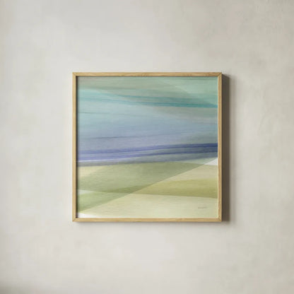 Soft Summer IV by Mercedes Lopez Charro. Shown in a natural wood glass frame for a timeless modern aesthetic. Available as an archival giclee rolled canvas, fine art paper, or poster print. SKU 66365a.