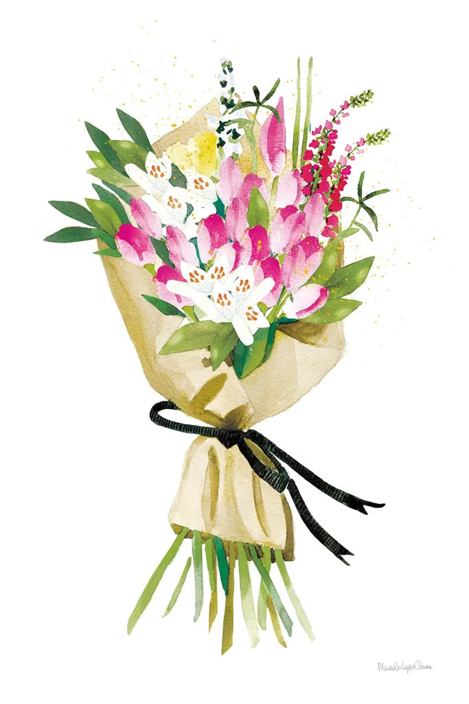 Spring Bouquet by Mercedes Lopez Charro. SKU 72146h. Archival Giclee Fine art print for wall decor.