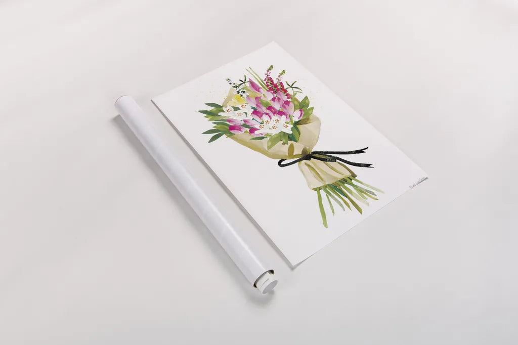 Spring Bouquet by Mercedes Lopez Charro. shown as a rolled paper print. Available as archival giclee rolled canvas, fine art paper, or poster print. SKU 72146h.