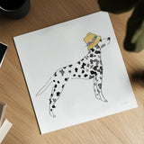 Spring Dalmatian by Mercedes Lopez Charro. Shown as a detailed flat fine art print, highlighting archival giclee quality. Available as an archival giclee rolled canvas, fine art paper, or poster print. SKU 97149a.