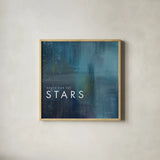 Stars by Mercedes Lopez Charro. Shown in a natural wood glass frame for a timeless modern aesthetic. Available as an archival giclee rolled canvas, fine art paper, or poster print. SKU 67820a.
