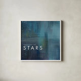 Stars by Mercedes Lopez Charro. Shown in a crisp white glass frame for a clean and minimalist style. Available as an archival giclee rolled canvas, fine art paper, or poster print. SKU 67820a.